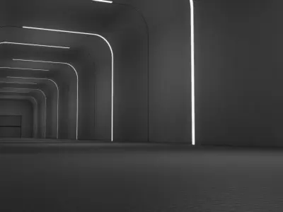  Sci Fi Tunnel Low-poly 3D model
