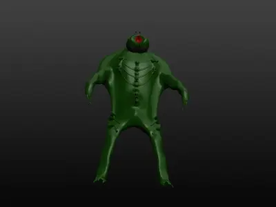 Mikrop alien Low-poly 3D model