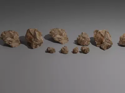Free set of stones Free low-poly 3D model