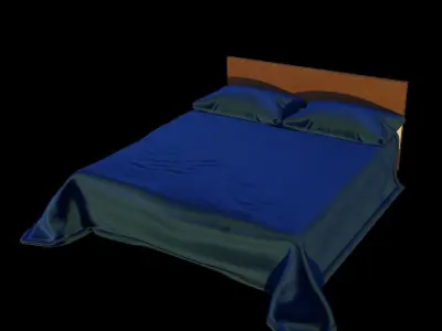 Blue Bed Free 3D model