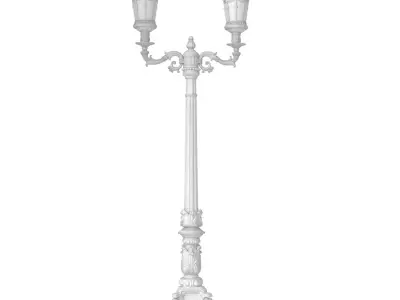 Outdoor classic street lamp light Lantern Lamppost streetlight 3D model