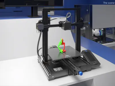  Creality Ender-3 V2 Desktop 3D Printer Black 