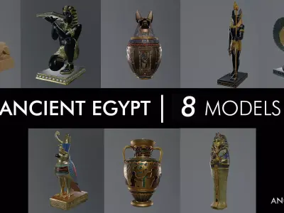 ancient egypt prop bundle Low-poly 3D model