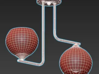 Vitaluce-V4944 two light semi-flush fixture with frosted glas... 3D model