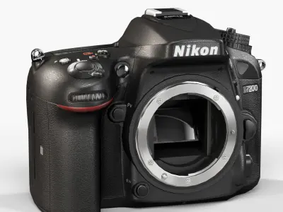 Nikon D7200 DSLR camera Low-poly 3D model