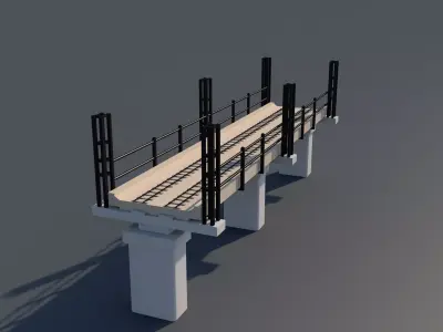 Railway Bridge 3D model 2