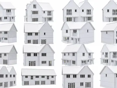 37 Neighborhood Houses 3D Model Pack
