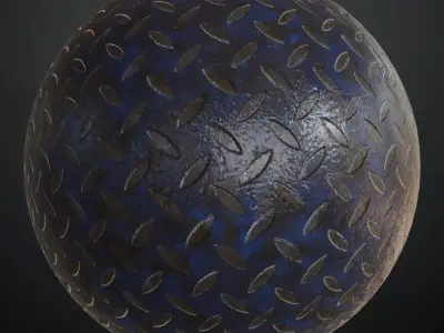 Dirty Rusty Treadplate PBR Seamless Texture