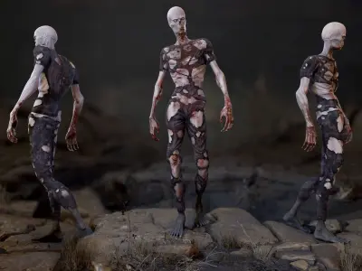 Zombie Man Low-poly 3D model