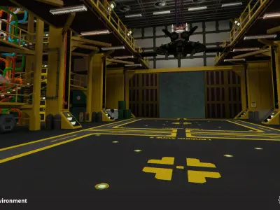 Hangar 77 Environment Tileset Low-poly 3D model