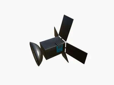 Satellite G05 Steel Blue - SciFi Space Design Low-poly 3D model