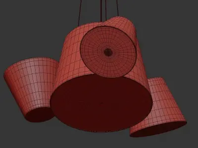 ADELA pendant light with three lights hanging from it 3D model
