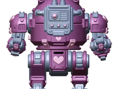 UWU Strike Force Lover Cute Mech Tabletop Wargame Miniature STL 3D print model