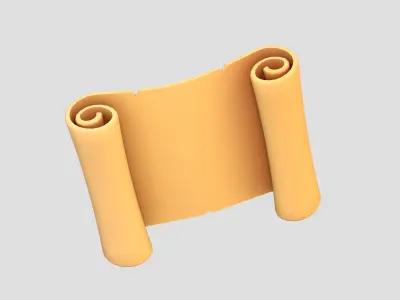 Scroll Cartoon Low-poly 3D model