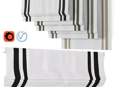 Roman Curtains 48 Loganova BORDER DOUBLE STRIPES CHEVALLE RANGE 3D model