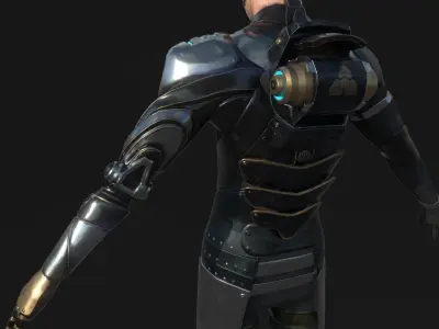 Cyberpunk Character Low-poly 3D model purchase