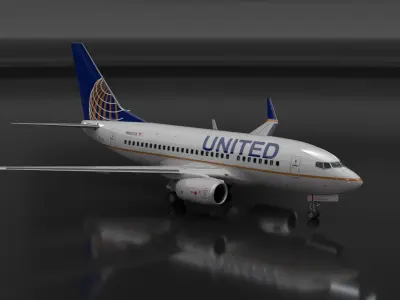  United Airlines Boeing 737-600 with Interior Rigged 