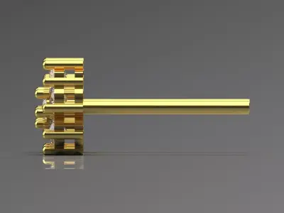 Diamond Cluster Yellow Gold Stud 3D STL Earrings je0040 3D print model
