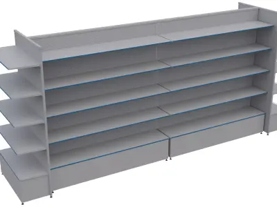 Supermarket Shelves Low-poly 3D model