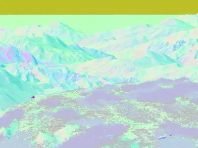 Overlooking the mountain at night 3D model