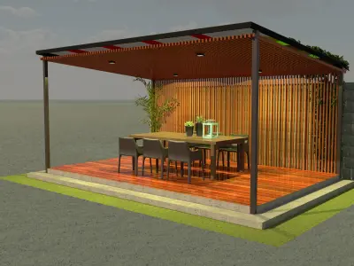 Terrace garden 3D model purchase