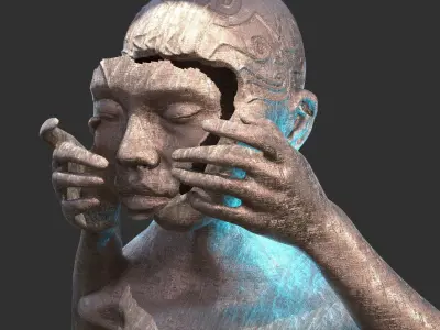 Garden Face sculpture 2 3D model