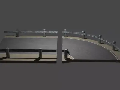 Simple Road Parts 3D model