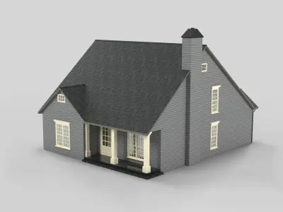 British House Design 04T2  Low-poly 3D model