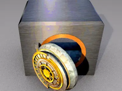bank vault steel safe box Low-poly 3D model