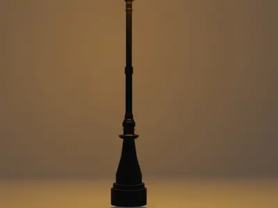 Lantern in the park with light PBR Game-ready Low-poly 3D model get
