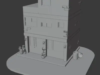 Cartoon house Low-poly 3D model 26