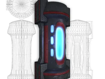 Force field generator 10 sci-fi Low-poly 3D model