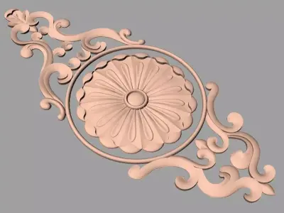 Door design 3D relief model STL format file for CNC carving E693 3D model