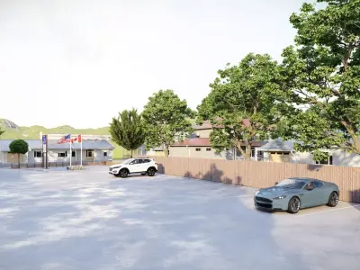 3D Exterior Scene 3D model design garden and landscape  3D model