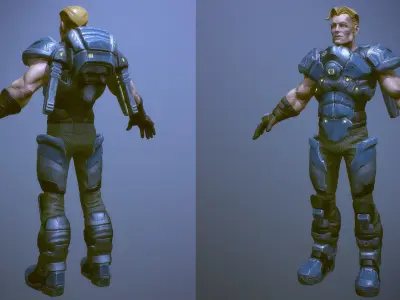 Space trooper Low-poly 3D model