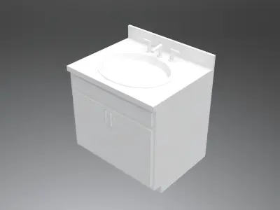 Bathroom sink with cabinet minimal for architects and designers Low-poly 3D model