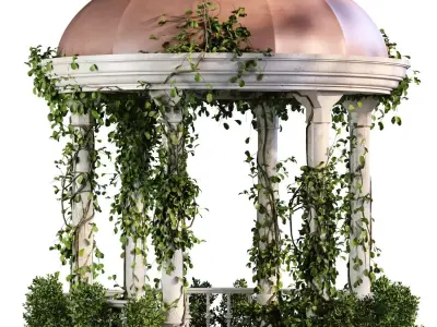Garden Gazebo set 922 Low-poly 3D model