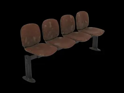 Waiting Room Chairs Abandoned Low-poly 3D model