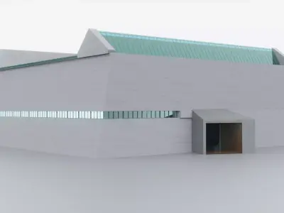 modern warehouse raum H2 - connectable to the old warehouse H1 Low-poly 3D model