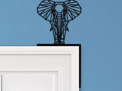 Elephant Door Corner Decor 3D print model shop