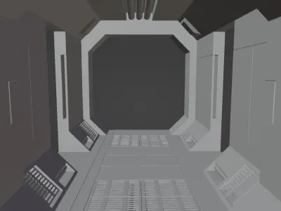 sci-fi  corridor pack Low-poly 3D model