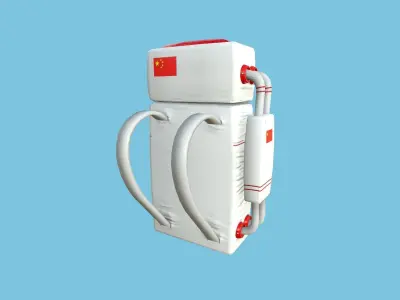 Astronaut Backpack 02 - China Red - Character Design Fashion Low-poly 3D model