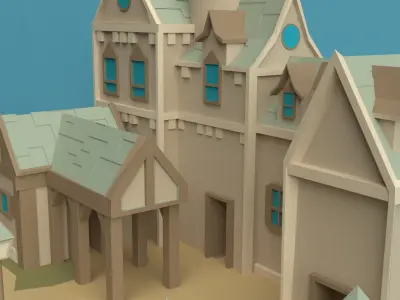 low poly castle Low-poly 3D model