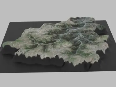 Andorra Map Low-poly 3D model