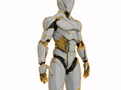 Sci-Fi Cybernetic Android Soldier Futuristic Robot Low-poly 3D model