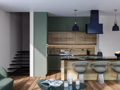 Tiny House Living 3D Model with Interior Nature Inspired Design 3D model