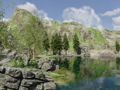 Lake Scene 3D model