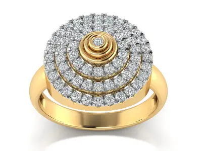 Light Weight Rose Gold Diamond Ring  -EZ PN-21001R 3D print model