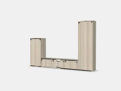 BESTA TV storage combination-glass doors 5 Low-poly 3D model