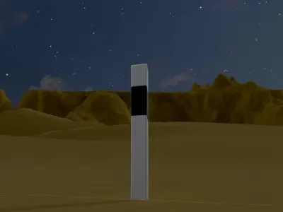 Delineator posts with white reflectors L Low-poly 3D model